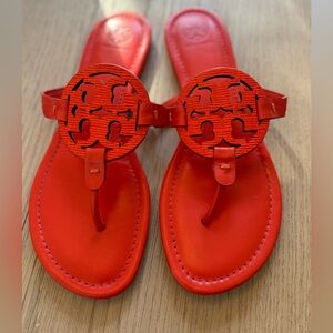 Tory Burch Red Orange Miller slide Sandals 9.5